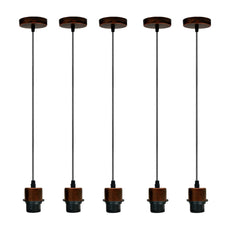 Rustic Red Pendant Light Holder Screw Fix E27 5 Pack~4238-0