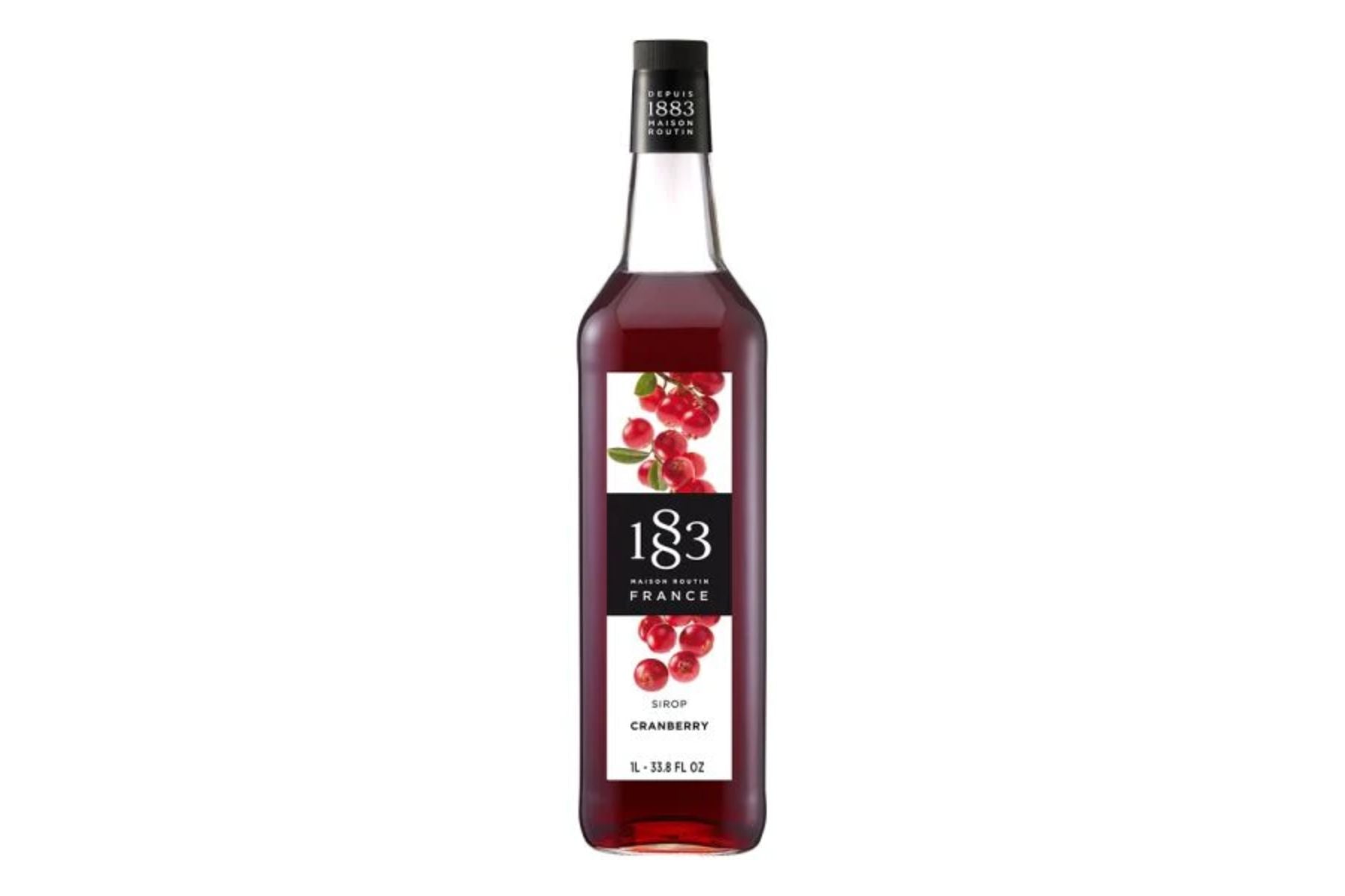 1883 Maison Routin Premium Syrup - 6 x 1L Pet-Plastic Bottles  - Cranberry-0