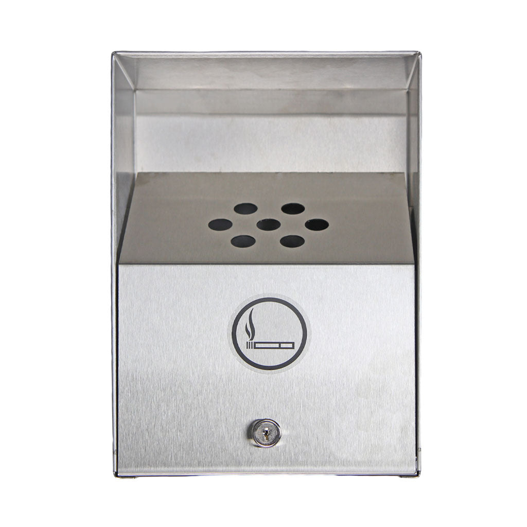 Wall Mounted Heavy-Duty Ashtray Stainless Steel - Sold By The Case-0