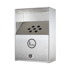 Wall Mounted Heavy-Duty Ashtray Stainless Steel - Sold By The Case-1