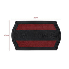 Welcome Mats for Front Door- Outdoor Indoor kitchen Mat Red and Black Non Slip~5149-3