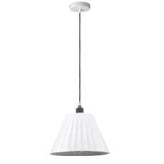 Contemporary Modern Pendant Light With Metal Fabric White Lampshade~5095-5