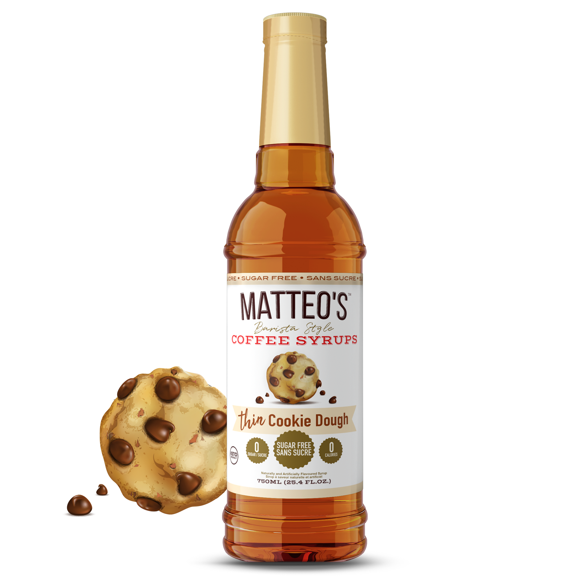 Sugar Free Coffee Syrup, Cookie Dough | 6 x 750ml Bottles-0