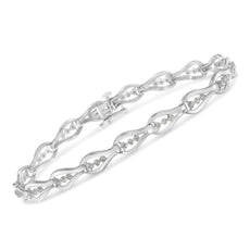 Sterling Silver Diamond Link Bracelet (0.5 cttw, I-J Color, I3 Clarity) - Puritific