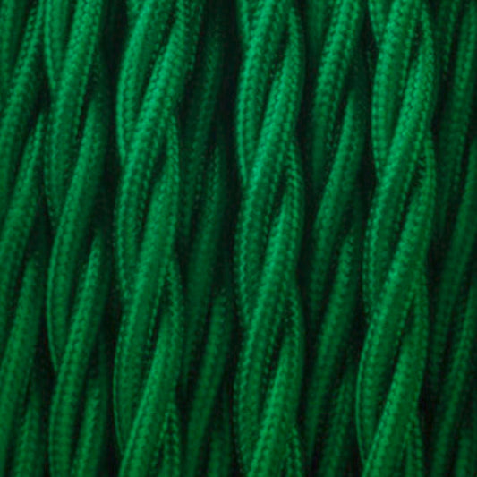 10m 2 Core Twisted Electric Cable Dark Green color fabric 0.75mm~4766-0