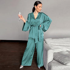 2 Piece Set Satin Sleepwear - Puritific