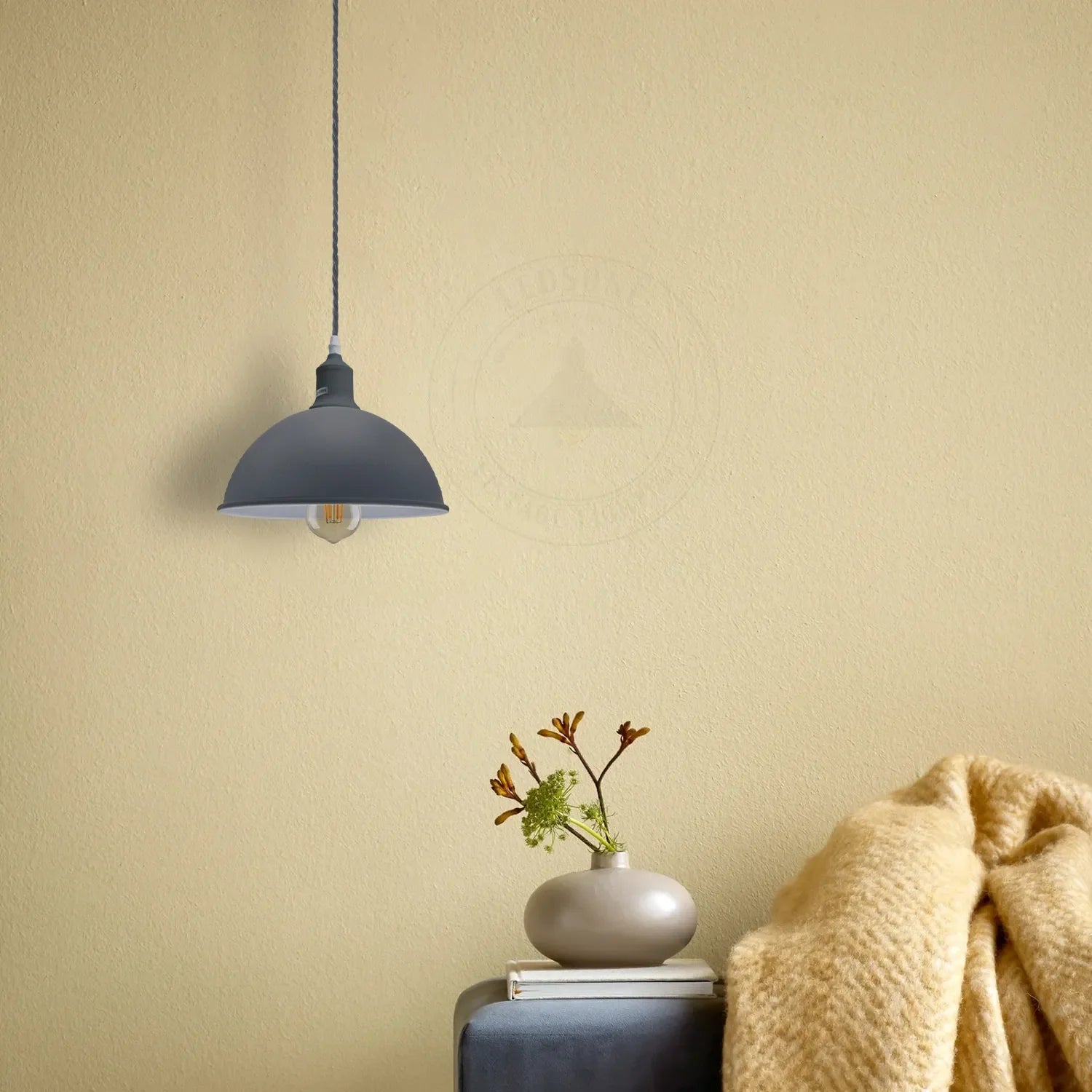 30cm Gray Metal Dome Pendant Light~4487-3