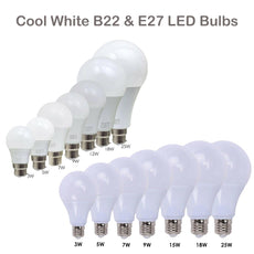 3W B22 Light Bulbs Cool White Lighting~4157-3