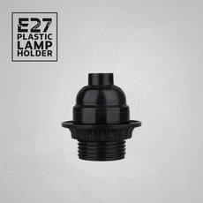 3Pack E27 Light Bulb Pendant Socket Holder,Screw Black Plastic Lamp holder~4389-1