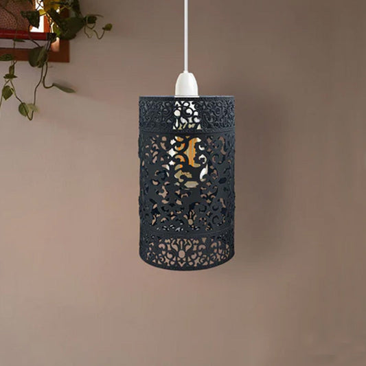 Black Easy Fit Black Drum Lampshade Metal Pendant Light Shade~2427-0