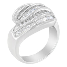 14KT White Gold Diamond Bypass Band Ring (1 cttw, H-I Color, SI1-SI2 Clarity) - Puritific