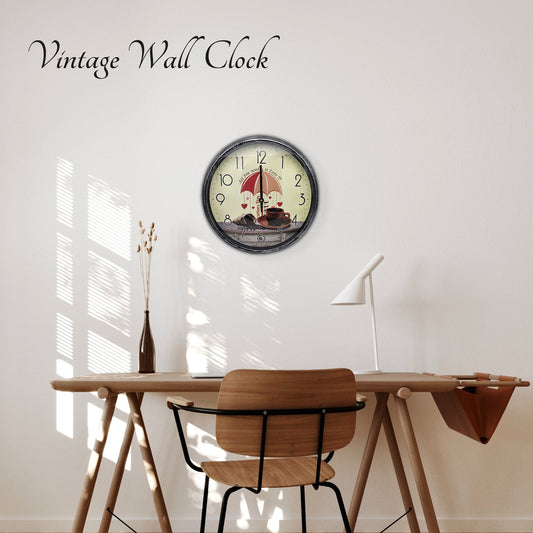 Shabby Chic Wall Clock-Vintage Style Patchwork Home Decor Design~5200-1