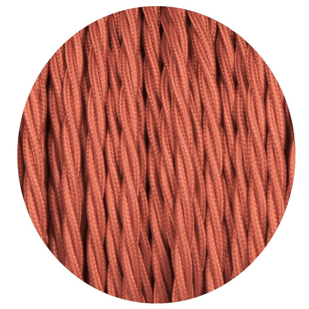 5m 2 Core Twisted Electric Cable Peach Color Fabric 0.75mm~4790-3