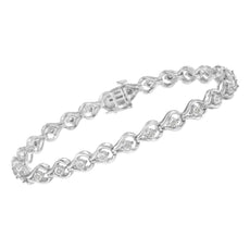 Sterling Silver Diamond Link Bracelet (1/4 cttw, I-J Color, I2-I3 Clarity) - Puritific