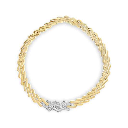 14k Yellow Gold 2 3/4 Cttw Pave Diamond Miami Cuban Curb Link Chain 16" Necklace (H-I Color, SI1-SI2 Clarity) - Puritific