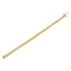 14KT Yellow Gold Diamond S-Link Tennis Bracelet (3 cttw, I-J Color, I1-I2 Clarity) - Puritific