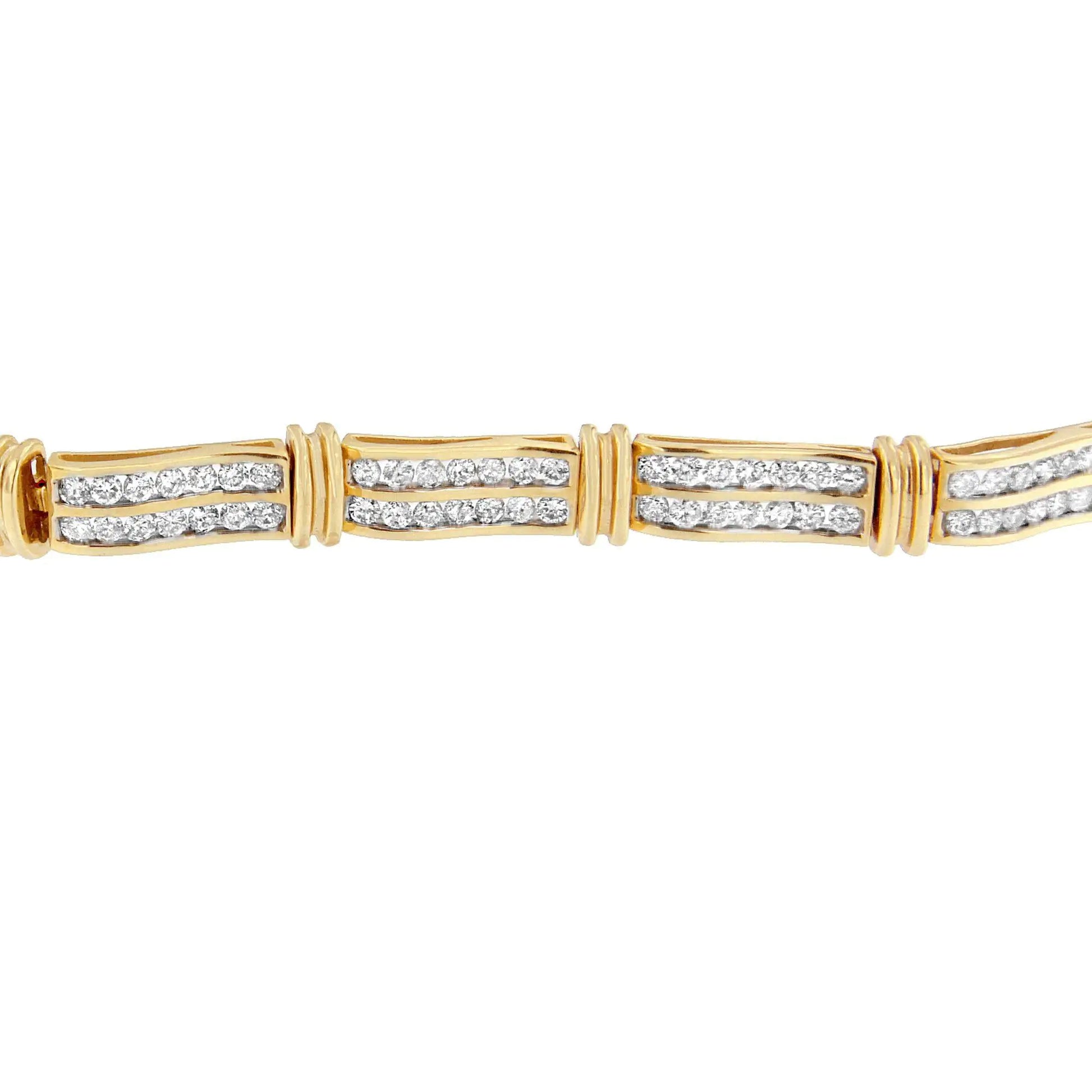 14K Yellow Gold Round-Cut Diamond Bracelet (5.35 cttw, H-I Color, I1-I2 Clarity) - Puritific