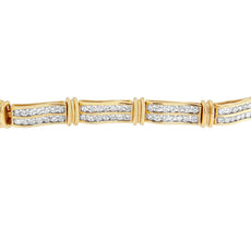 14K Yellow Gold Round-Cut Diamond Bracelet (5.35 cttw, H-I Color, I1-I2 Clarity) - Puritific