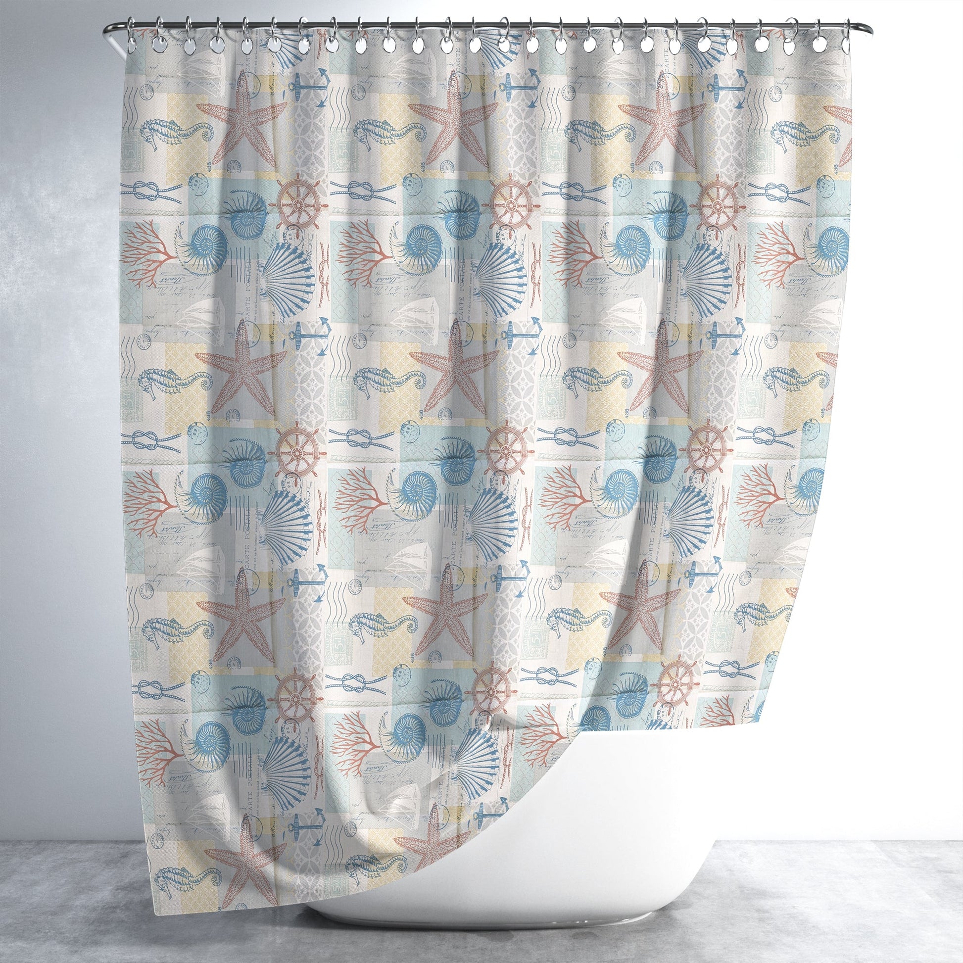 Seaside EVA Shower Curtain Waterproof for Bathtub Shower ~5288-0