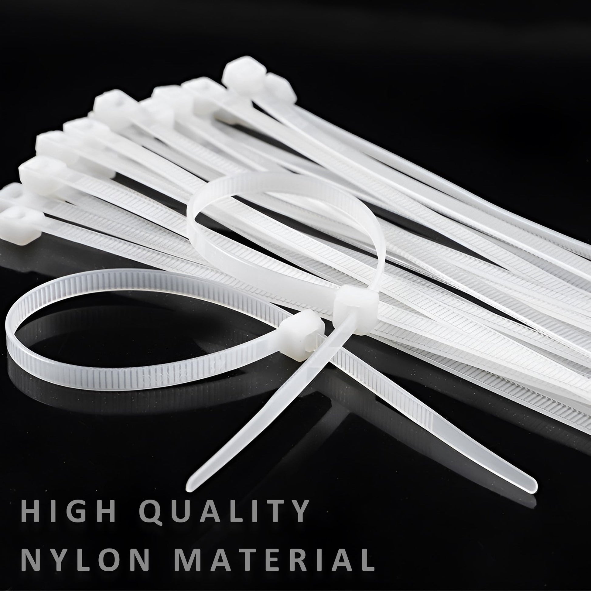 Self Locking White Cable Ties Heavy Nylon Wire Wrap Zip Ties ~5360-1