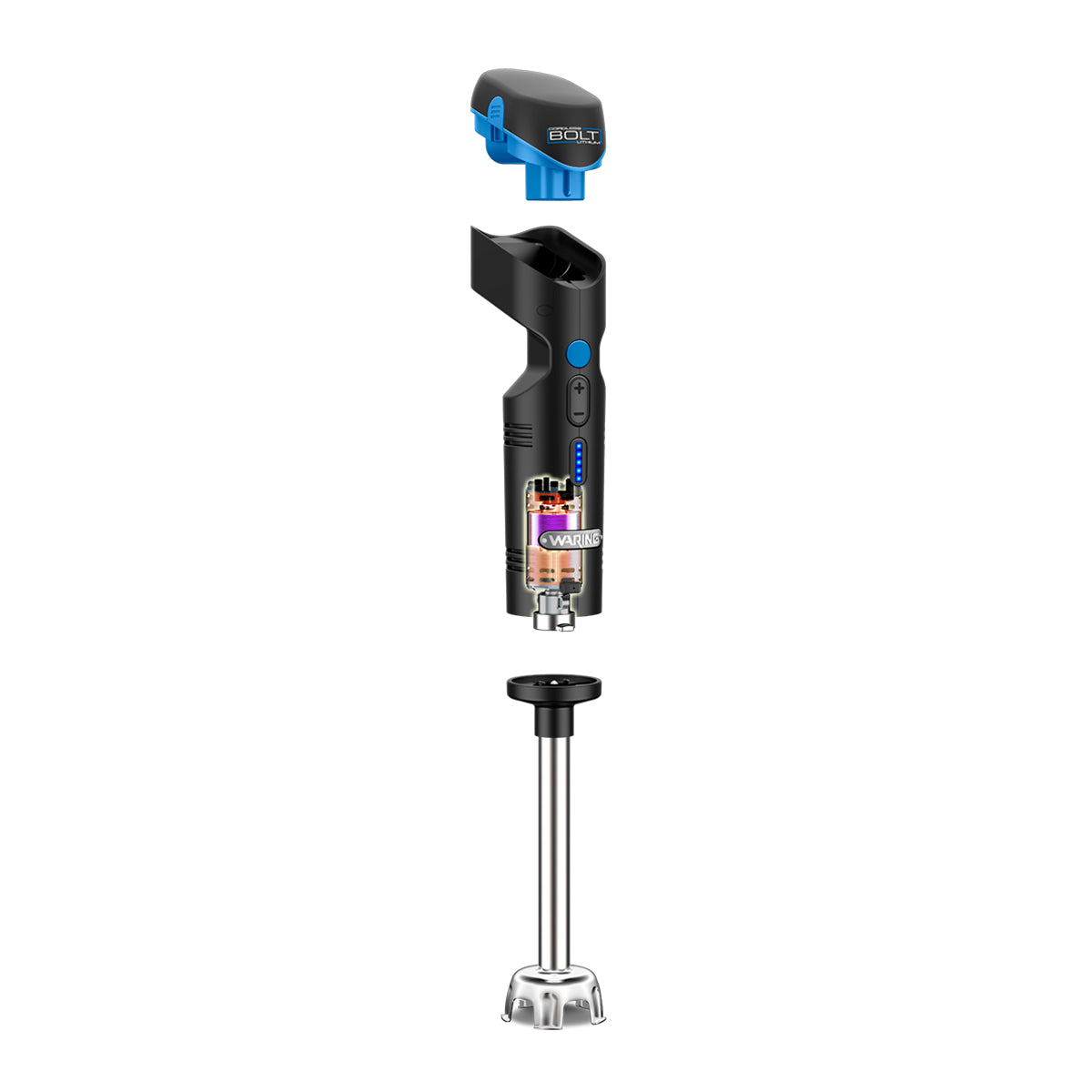 WSB38X2 - "The Bolt" 7" Cordless Lithium Immersion Blender by Waring Commercial-1