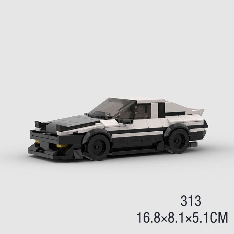 AE86 Black White Building Blocks Toy Car - Puritific