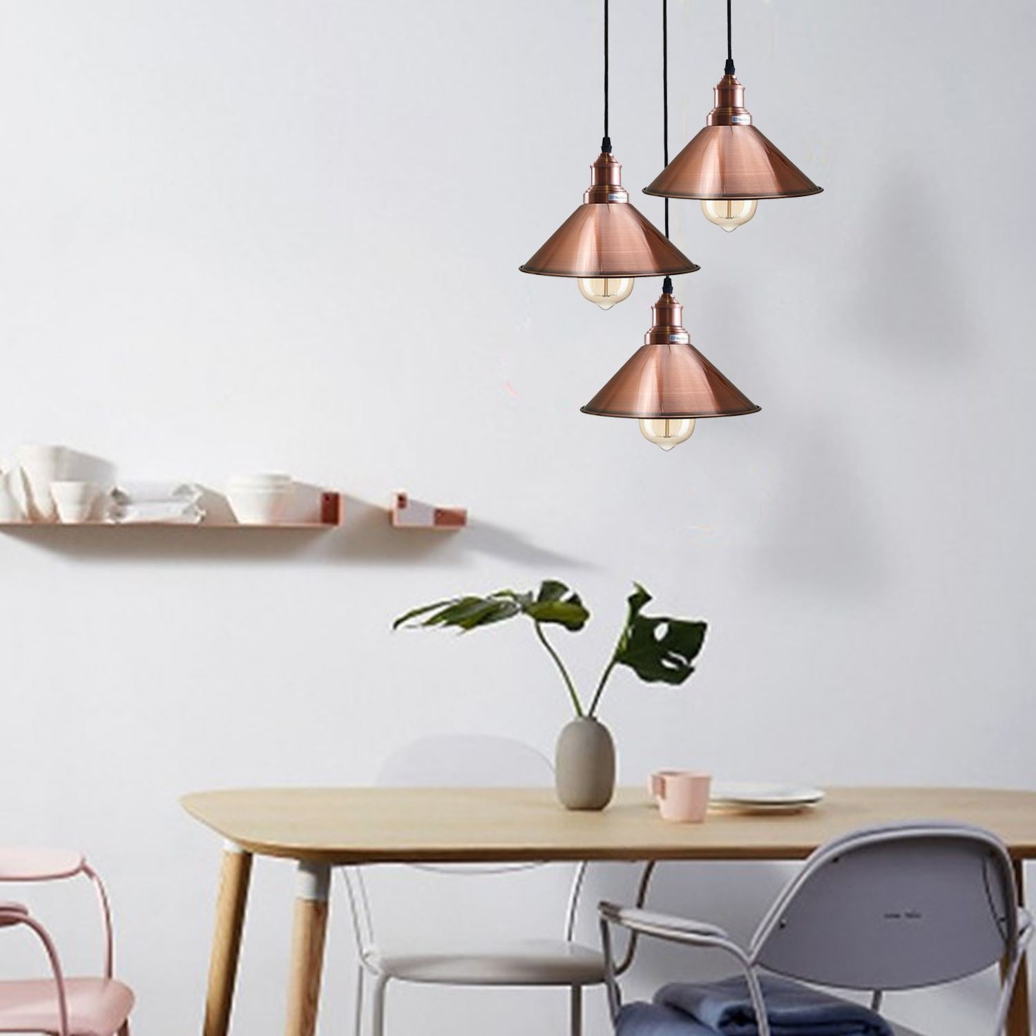 3 Pendant Light Fixture Brass Over the Kitchen Island~1302-2