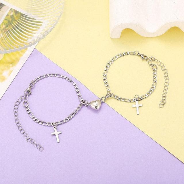 2Pcs Heart Magnet Bracelet for Lovers - Puritific