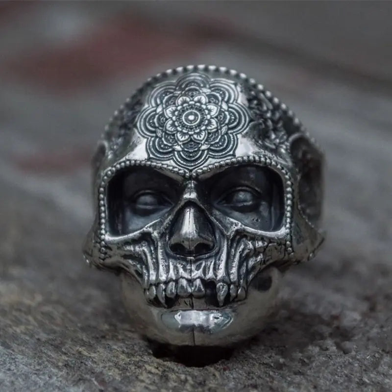 Skull Ring Mandala Flower - Puritific