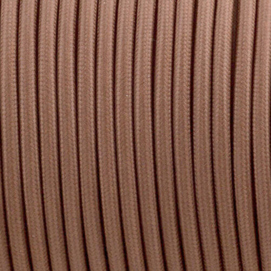 5m 3 Core Round Vintage Fabric Cable Flex Italian Braided Light Brown Cable 0.75mm ~4612-0