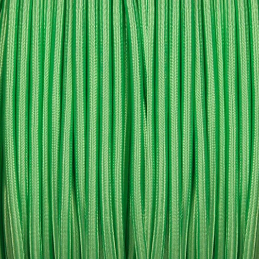 5m 3 core Round Vintage Braided Fabric Green Cable Flex 0.75mm~4614-0