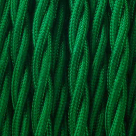 5m 3 Core Twisted Dark Green Vintage Electric fabric Cable Flex 0.75mm~4826-0