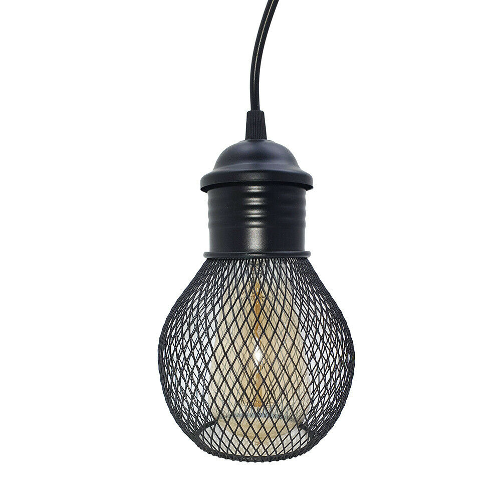 Black Three Way Ball Industrial Retro Loft Metal Ceiling Pendant Light~3102-4