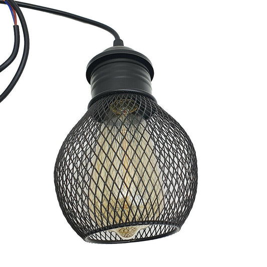 Black Three Way Ball Industrial Retro Loft Metal Ceiling Pendant Light~3102-1