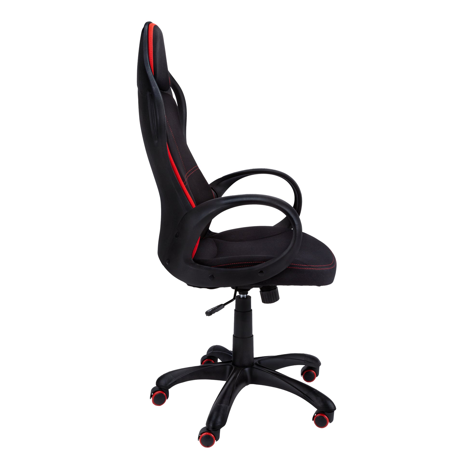 46" Black and Red Fabric Multi Position Office Chair-1