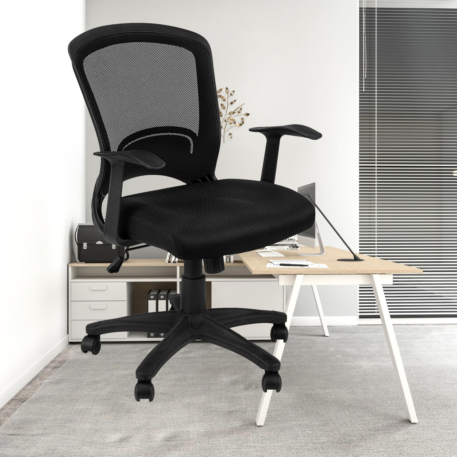 35.5" Foam  MDF  Polypropylene  and Metal Multi Position Office Chair-4