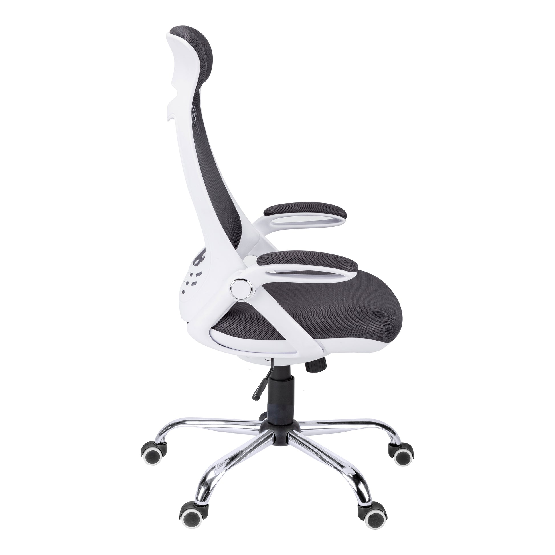 23.75" x 28" x 93.75" White Grey Foam  Office Chair With A High Back-1