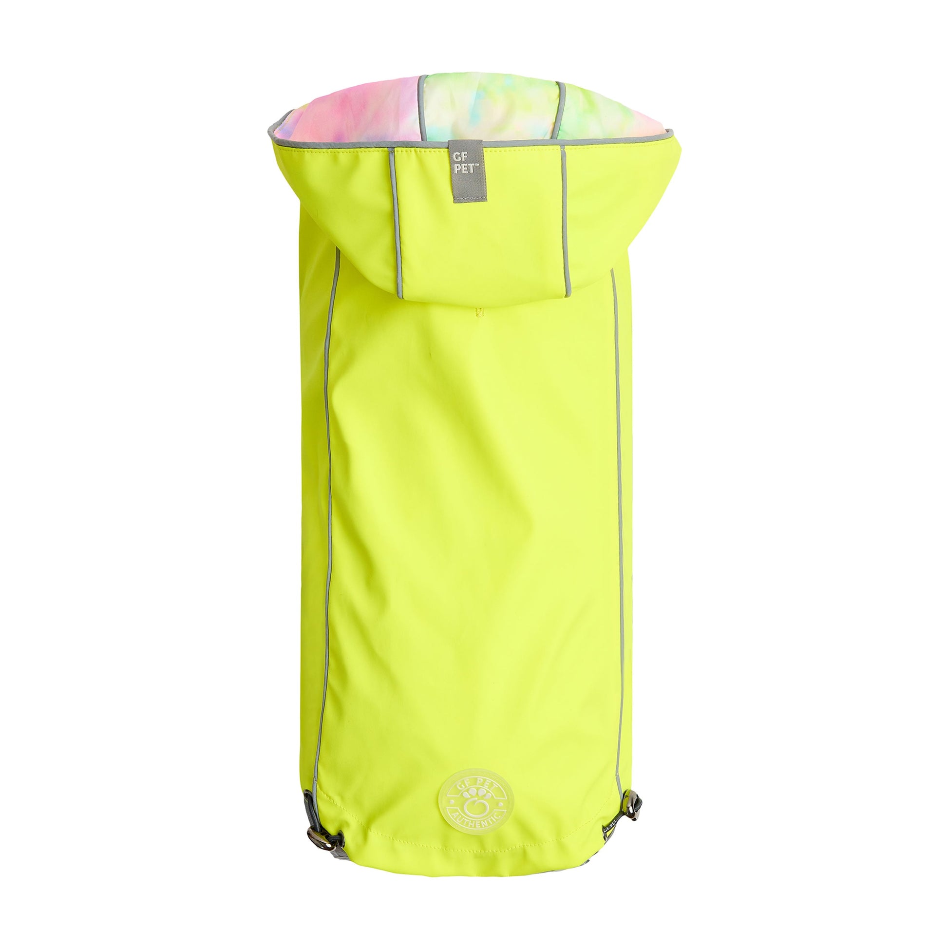 Reversible Raincoat - Neon Yellow with Tie Dye - Puritific