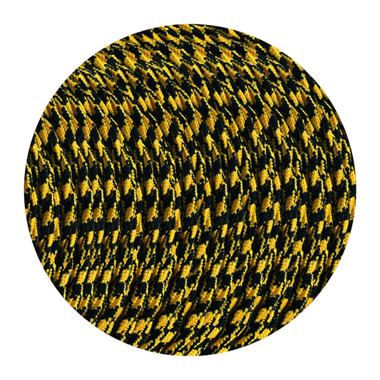 2 Core Twisted Electric Cable Yellow & Black Color Fabric 0.75mm~4885-0