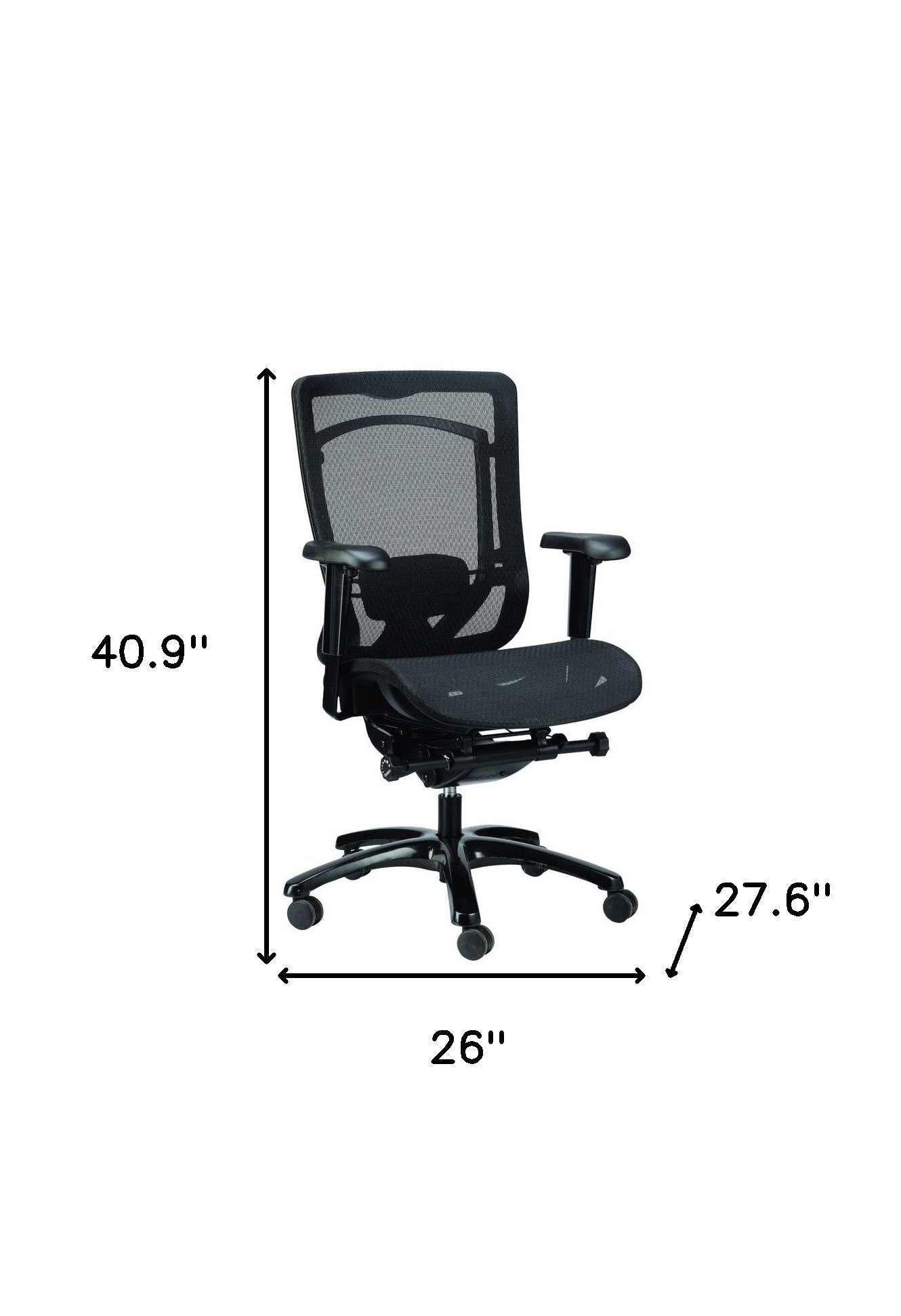 26" x 27.6" x 40.9" Black Mesh Chair-4