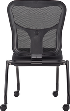 Set of 2 Ergonomic Black Mesh Rolling Guest Chairs-1