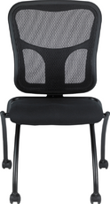 Set of 2 Ergonomic Black Mesh Rolling Guest Chairs-2