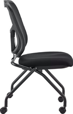 Set of 2 Ergonomic Black Mesh Rolling Guest Chairs-3