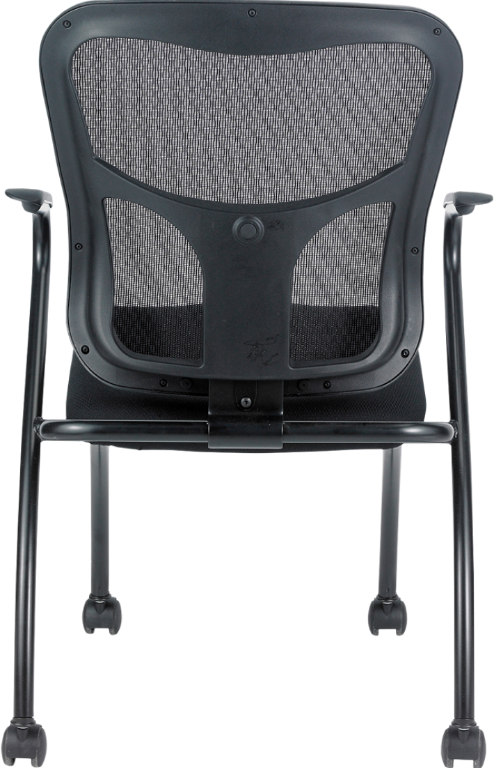 Set of 2 Ergonomic Black Mesh Rolling Arm Chairs-2