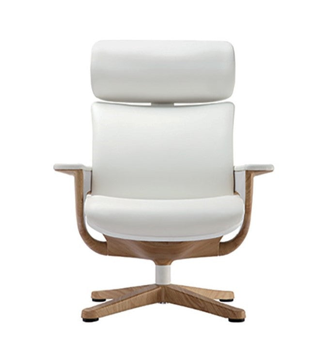 32.5" x 32.3" x 40.75" White Leather Chair-1