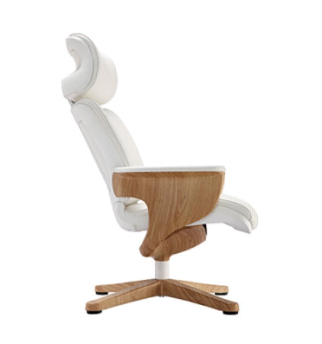 32.5" x 32.3" x 40.75" White Leather Chair-2