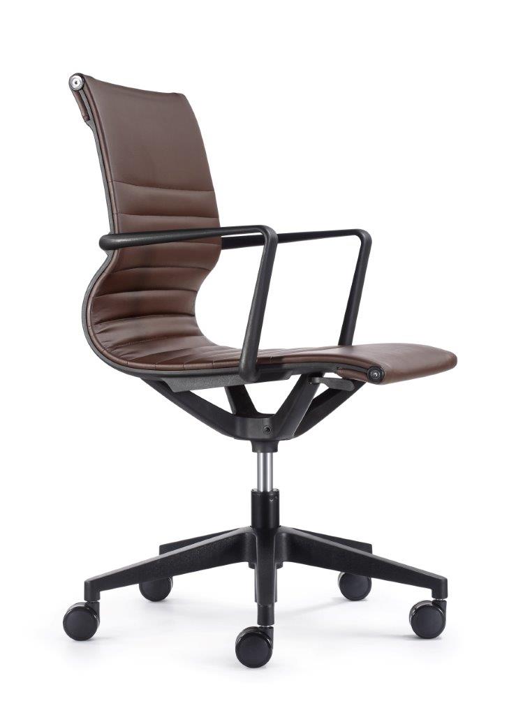 23.8" x 20.8" x 35.8" Brown Vinyl Felx Tilt Chair-0