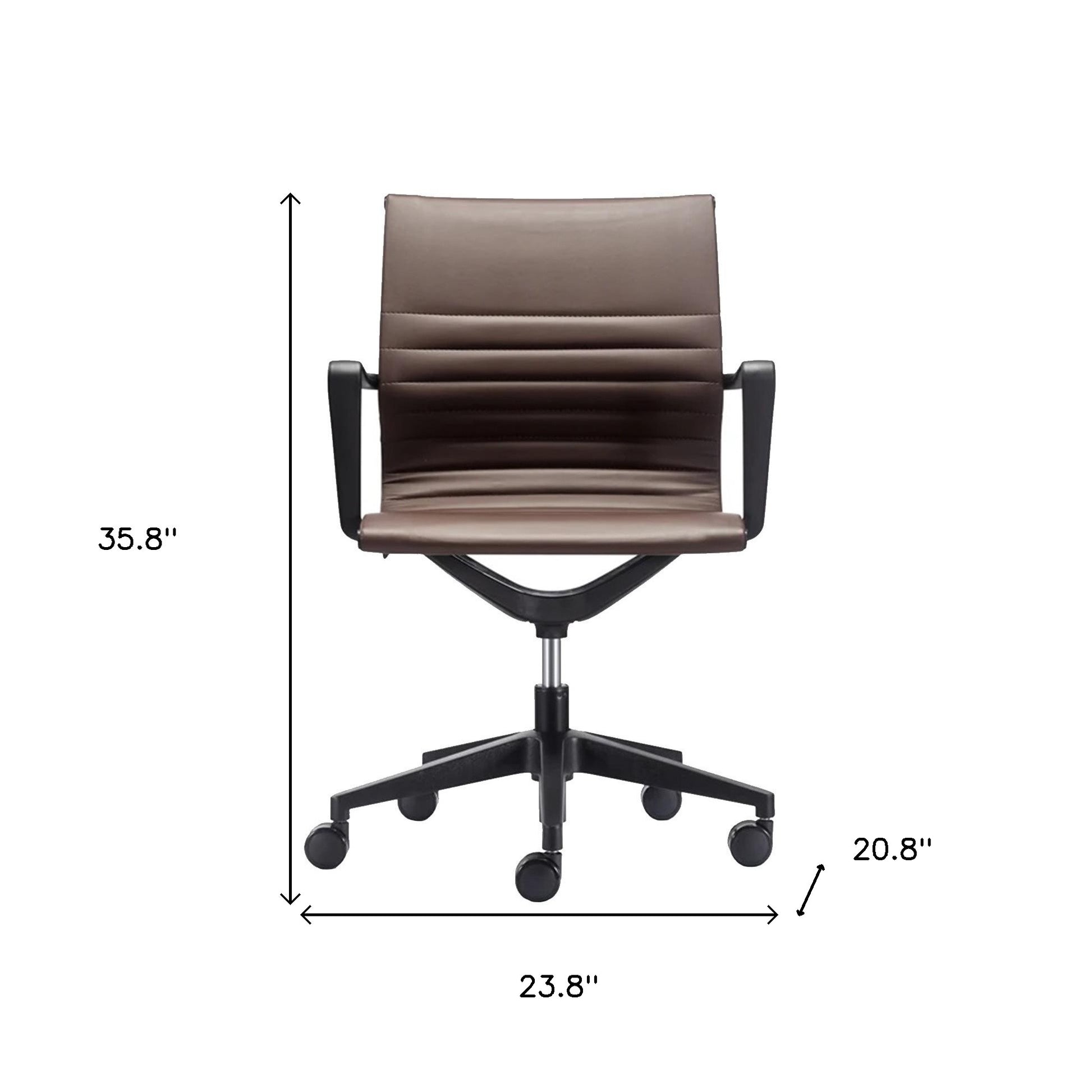 23.8" x 20.8" x 35.8" Brown Vinyl Felx Tilt Chair-4