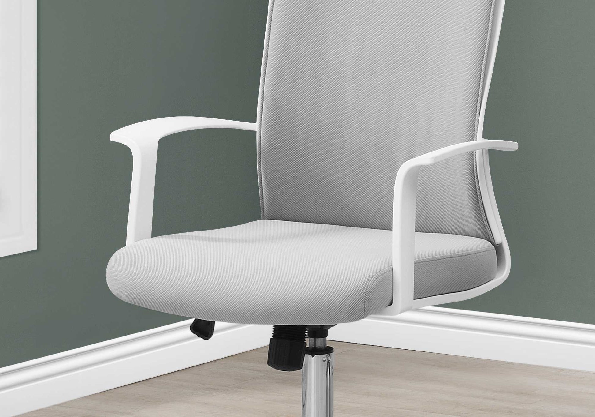 WhitewithGrey Fabric High Back Executive Office Chair-1