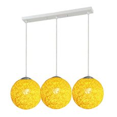 Yellow Three Outlet Ball Industrial Ceiling Lamp~1830-2